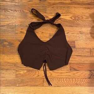 H&M Chocolate Brown Halter Crop Top